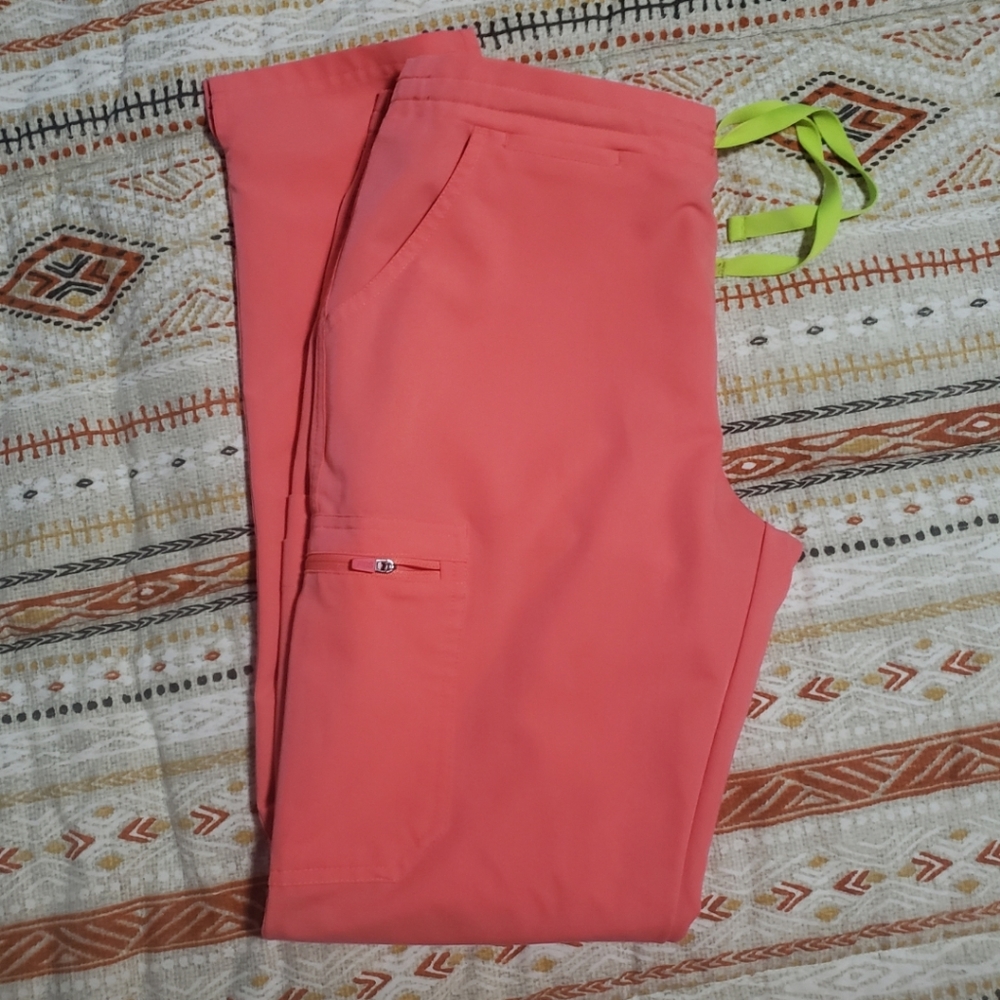 Figs Small Hot Coral yolo skinny leg